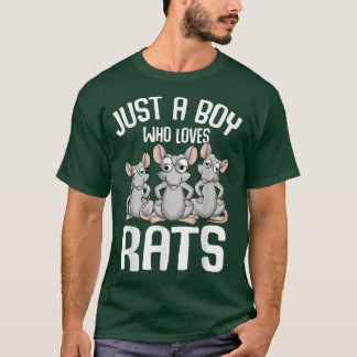 T-shirt Juste Un Garçon Qui Aime Les Rats Enfants Garçons 