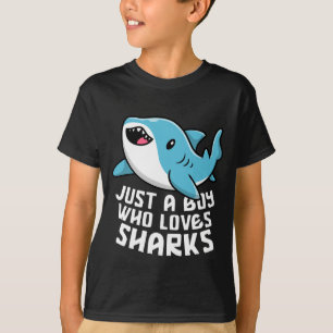 T-shirt Juste un garçon qui aime les requins
