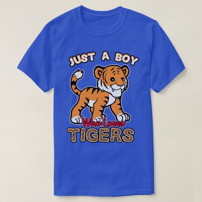 T-shirt Juste un garçon qui aime les tigres (Design devant)