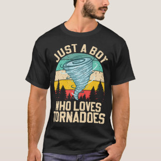T-shirt Juste Un Garçon Qui Aime Les Tornades Rétro Tempêt