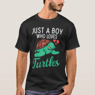 T-shirt Juste Un Garçon Qui Aime Les Tortues Animaux Aquat
