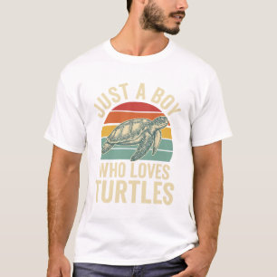 T-shirt Juste un garçon qui aime les tortues Vintage Turtl