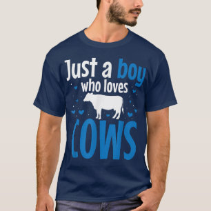 T-shirt Juste un garçon qui aime les vaches ferme d'élevag