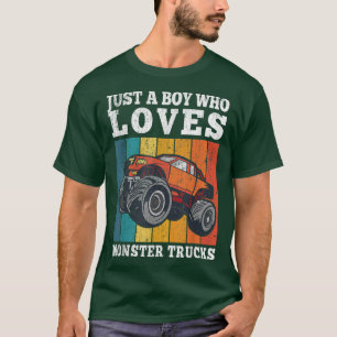 T-shirt Juste Un Garçon Qui Aime Monster Trucks Enfants Ga