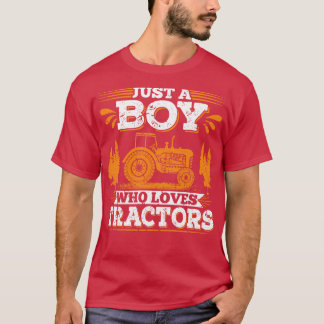 T-shirt Juste un garçon qui aime Tracteurs 1
