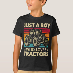 T-shirt Juste un garçon qui aime Tracteurs Funny Boys Kids