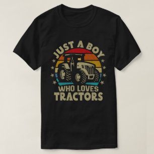 T-shirt Juste un garçon qui aime Tracteurs Funny Boys Kids