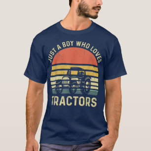 T-shirt Juste un garçon qui aime Tracteurs Vintage fermier