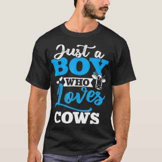 T-shirt Juste un garçon qui aime Vaches drôle Livestock Ca