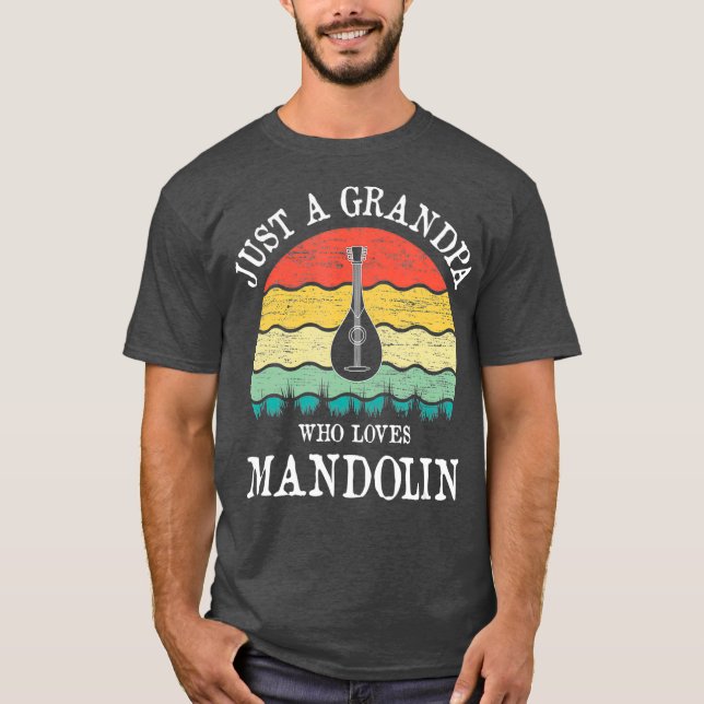 T-shirt Juste Un Grand-Père Qui Aime La Mandoline (Devant)