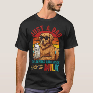T-shirt Juste un papa qui revenait toujours avec un chien