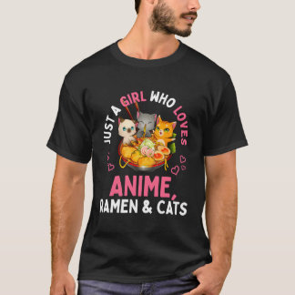 T-shirt Juste Un Qui Aime Anime Ra Et Chats Kawaii Ga