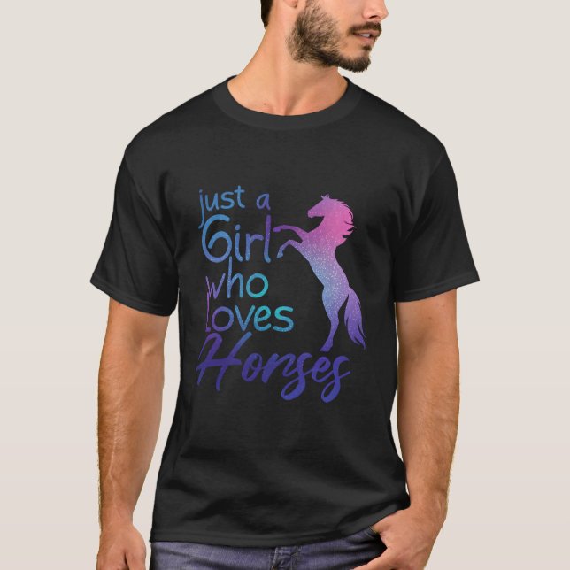 T-shirt Juste Un Qui Aime Les Chevaux Cheval (Devant)