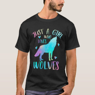T-shirt Juste Un Qui Aime Les Loups Aquarelle Wolf