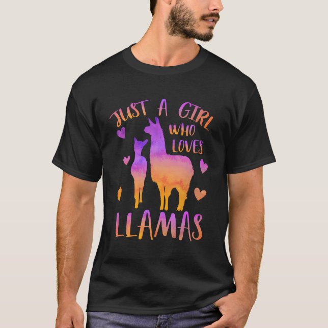 T-shirt Juste un qui aime Llamas Lama (Devant)