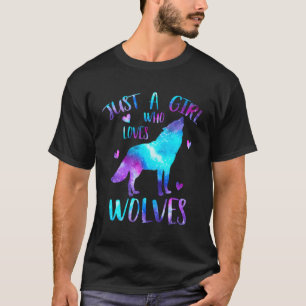 T-shirt Juste un qui aime Wolves Galaxy Space Wolf