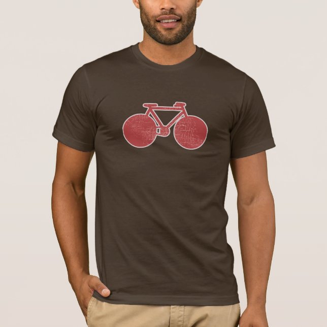 T-shirt Juste un simple vélo rouge graphique vieilli sur B (Devant)