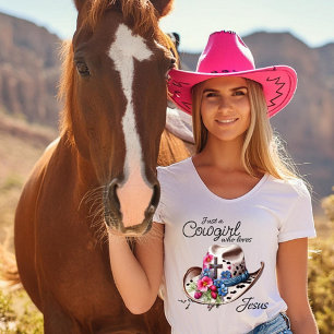 T-shirt Juste une cowgirl qui aime le jésus
