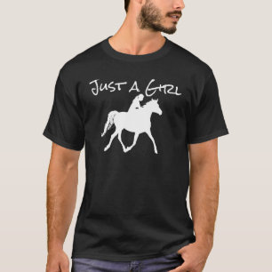 T-shirt Juste Une Fille À Cheval Simple Silhouette