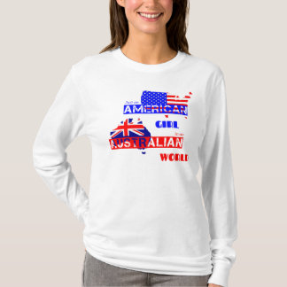 T-shirt Juste une fille américaine dans un tee du monde au