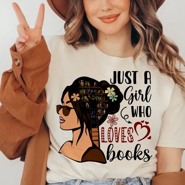 T-shirt JUSTE UNE FILLE, Livre Lover Floral Livres Lecture (JUST A GIRL WHO LOVES BOOKS shirt, personalized teacher shirt, teacher gift ideas shirt, )