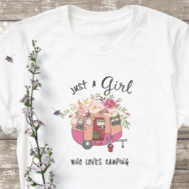 T-shirt Juste Une Fille Nature Amateurs Girl Loves Camp