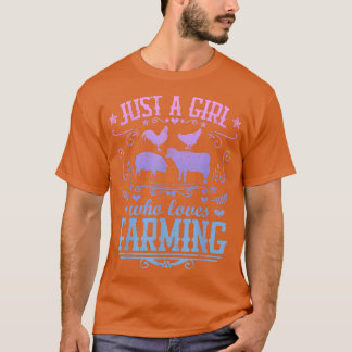 T-shirt JUSTE UNE FILLE QUI ADORE L'AGRICULTURE Funny Cow 