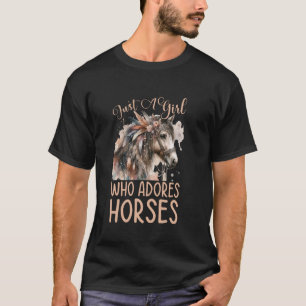 T-shirt Juste Une Fille Qui Adore Les Chevaux Équestre