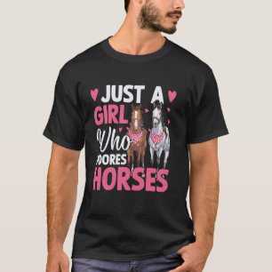 T-shirt Juste Une Fille Qui Adore Les Chevaux Équestre