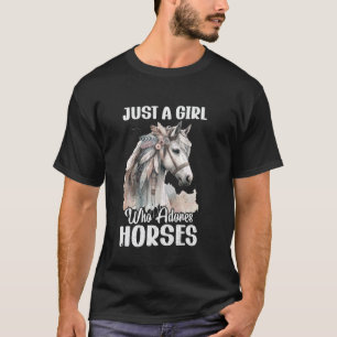 T-shirt Juste Une Fille Qui Adore Les Chevaux Équestre