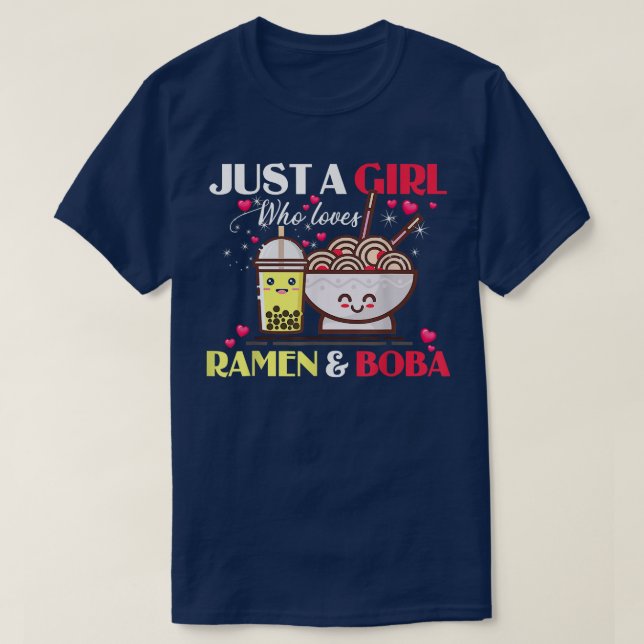T-shirt Juste une fille qui aime Anime et Boba Bubble Tea  (Design devant)