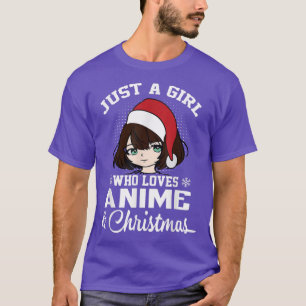 T-shirt Juste une fille qui aime Anime et Manga de Noël gi