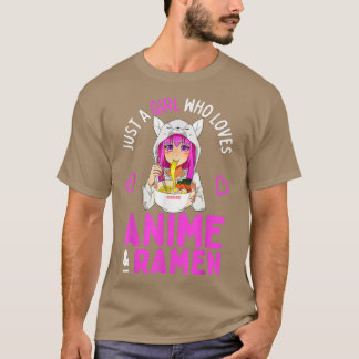 T-shirt Juste une fille qui aime Anime et Ramen Bowl Japan