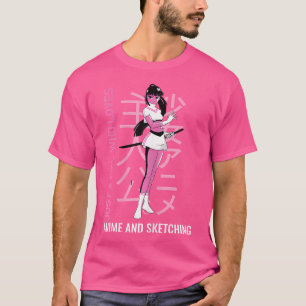 T-shirt Juste Une Fille Qui Aime Anime Et Sketching Japona
