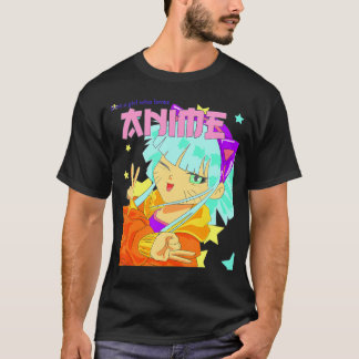 T-shirt Juste Une Fille Qui Aime Anime Harajuku Kawaii Kid