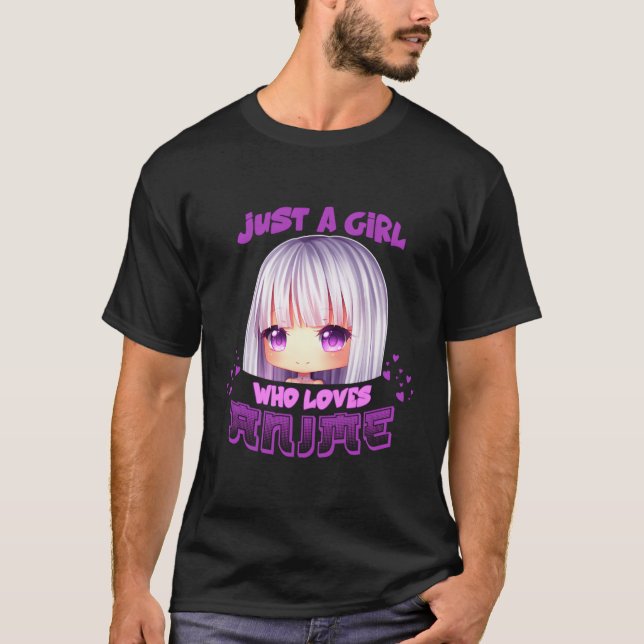 T-shirt Juste Une Fille Qui Aime Anime Japonais Manga Kawa (Devant)