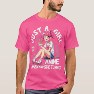 T-shirt Juste Une Fille Qui Aime Anime Ramen Sketching Dre