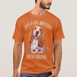 T-shirt Juste une fille qui aime Basset Hounds Basset Houn