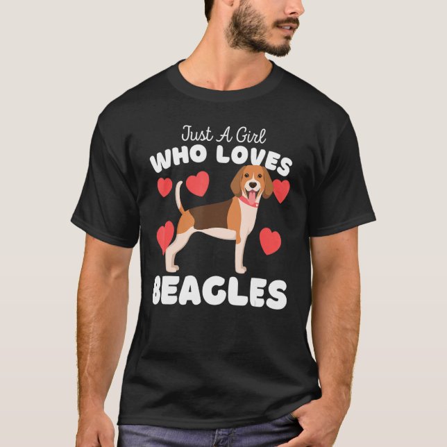 T-shirt Juste une fille qui aime Beagle mignon Beagle chie (Devant)