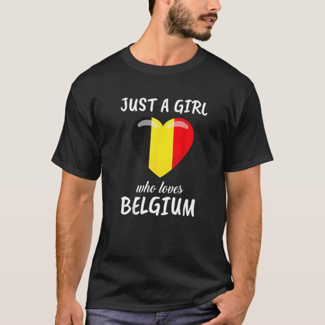 T-shirt Juste une fille qui aime Belgique Belgique Voyage  (Devant)