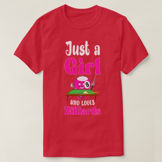 T-shirt Juste Une Fille Qui Aime Billiards Drôle Billiards (Design devant)
