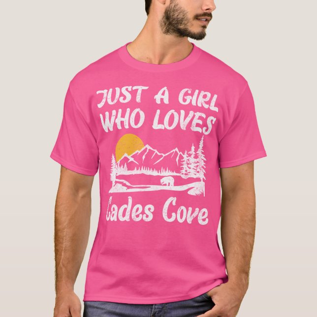 T-shirt Juste Une Fille Qui Aime Cades Cove Grand Mont Fum (Devant)