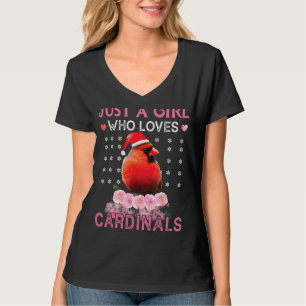 T-shirt Juste Une Fille Qui Aime Cardinal Oiseau Amateur C