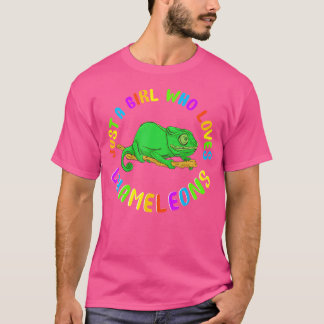 T-shirt Juste Une Fille Qui Aime Chameleons Femmes Filles