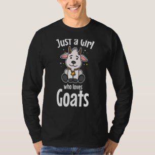 T-shirt Juste Une Fille Qui Aime Chèvres Ferme Animal Ranc