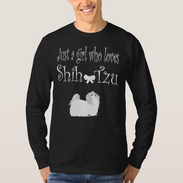 T-shirt Juste Une Fille Qui Aime Chih Tzu Chiens Premium S (Devant)