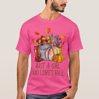T-shirt Juste Une Fille Qui Aime Chute Citrouille Épice Cu