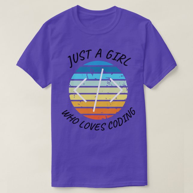 T-shirt Juste une fille qui aime coder fille coder blanc (Design devant)