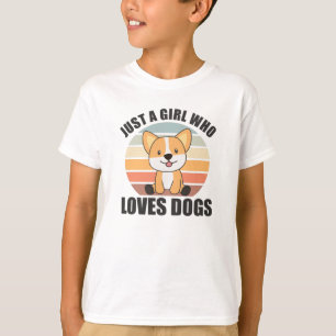 T-shirt Juste une fille qui aime Corgis Kawaii Chien Corgi