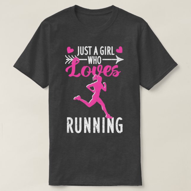 T-shirt Juste Une Fille Qui Aime Courir Des Filles Terrain (Design devant)